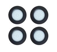 MARVIX Spots LED noirs 12 V 24 V à intensité variable pour éclairage de camping-car, caravane, camping-car et bateau (blanc chaud, 3000 K) - Lot de 4