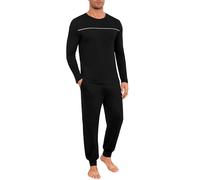 Marvmys Pyjama Hommes Hiver Long Coton Ensemble Pyjamas à Manches Longues Set Vêtements de Nuit Col Rond Doux Loungewear Confortable S-4XL