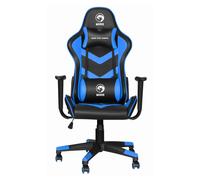 Marvo CH106 BL Chaise de jeu, similicuir, accoudoir réglable, cadre en acier, noir/bleu