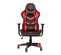 Marvo CH106 RD Gaming Chair, similicuir, accoudoir réglable, cadre acier, noir/rouge