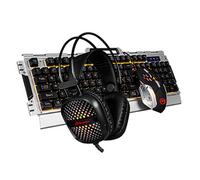 Marvo CM303, ensemble clavier + souris et casque pour gamers, US, gaming, membrane type filaire (USB), noir et argent, sous-couche