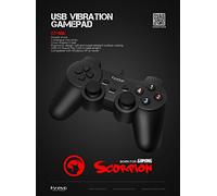 Marvo Double 006 Contrôleur Manette de Jeu pour PC Gaming GT Shock Joypad Câble USB 1,5 m Noir