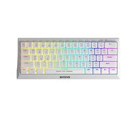 Marvo KG962 Clavier de jeu mécanique avec câble USB de type C détachable Blanc - Interrupteur bleu