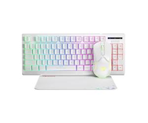 Marvo Scorpion CM310 Loot 30 3 in 1 RGB Wired Gaming UK Layout TKL Keyboard Mouse and Mat Bundle White