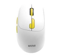 MARVO Souris sans fil Bluetooth 5.2 & 2,4 GHz 6 boutons 1600 DPI Capteur optique rechargeable (Blanc)