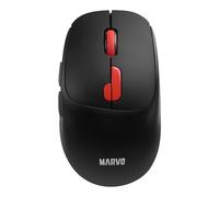 MARVO Souris Sans Fil Bluetooth 5.2 & 2.4GHz 6 Boutons 1600DPI Capteur Optique Rechargeable (Noir)