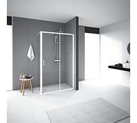 MARWELL FAC840W White Factory Rectangle Douche en Verre Blanc Mat 80 x 120 x 200 cm