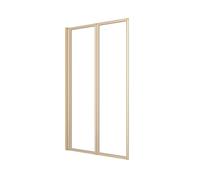 Marwell Paroi de douche double dorée 120 x 70 cm - Paroi de douche pour baignoire avec verre de sécurité trempé de 4 mm - Deux parois pliantes pivotantes - Cadre en aluminium de qualité supérieure