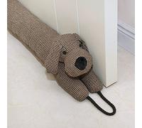Marwood Butée de Porte décorative de 96 cm pour Porte et fenêtre, bloqueur de Bruit en Forme de Serpent pour Bas de Porte avec Boucles de Suspension - Chien Marron 96,5 cm