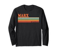 Marx Retro Prénom personnalisé Rayures Vintage Manche Longue