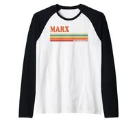 Marx Retro Prénom personnalisé Rayures Vintage Manche Raglan