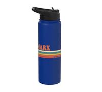 MARX Retro Prénom personnalisé Rayures vintage Stainless Steel Insulated Water Bottle