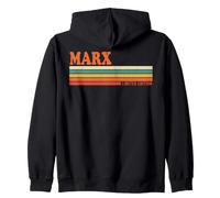 Marx Retro Prénom personnalisé Rayures Vintage Sweat à Capuche
