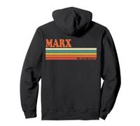 Marx Retro Prénom personnalisé Rayures Vintage Sweat à Capuche