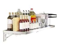 MARXAN Bureau Mural pour Petit Gain de Place, Table de Bar de Petit-déjeuner Pliable Polyvalente pour Cuisine, établi d'ordinateur, étagère en Acier Inoxydable 304 avec Supports(L120xW50cm/L47xW20in)