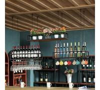 MARXAN Casier à vin de Bar - Porte-Bouteilles et Porte-gobelets Multicouches Suspendu au Plafond, pour Affichage à l'envers des Verres à vin et décoration de la réception du Restaurant