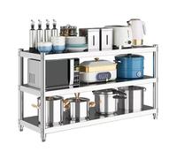 MARXAN Étagère de Rangement en Acier Inoxydable | Étagère Multi-Niveaux sur Pied à Fond épais | Étagère de Rangement pour casseroles de Cuisine | Étagère Industrielle en Acier Inoxydable(100x50x80cm)