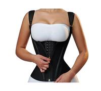 MARXAN Femmes Body Shaper Débardeur 15 Os Élastique Contrôle du Ventre Shapewear Poitrine Taille Soutien Stéréotypes (Color : Schwarz, Size : S)