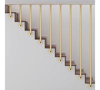 MARXAN Rampe d'escalier dorée de 30 à 150 cm, Rampe d'escalier latérale, Garde-Corps Rond antidérapant, Rampe en Fer forgé pour Villas et décoration intérieure(145cm)
