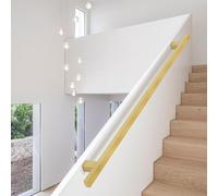 MARXAN Rampe d'escalier en métal doré avec Supports de Montage Mural pour escaliers, Rampe d'escalier pour intérieur et extérieur - 1 m, 1,5 m, 2 m, 2,5 m, 3 m(90cm)