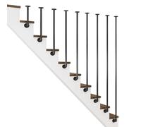 MARXAN Rampe d'escalier en Tube Rond de 30 à 150 cm, pour intérieur et extérieur, Garde-Corps antidérapants, poteaux de Balustrade en Fer forgé.(50cm)