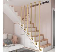 MARXAN Rampe d'escalier Ronde en Tube doré, Garde-Corps antidérapant en Fer forgé en Forme de L, pour Grenier, Couloir, terrasse(70cm)