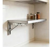 MARXAN Table Pliante Murale en Acier Inoxydable 304, Bureau pour Petits espaces, établi Pliable Polyvalent, Cuisine, Petit-déjeuner, Bar, Bureau d'ordinateur d'angle(L40xW30cm/L16xW12in)