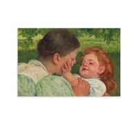 Mary Cassatt Masterpiece Poster décoratif Caresse maternelle Décoration d'intérieur Peinture à l'huile Toile Papier peint Photos 30 x 45 cm