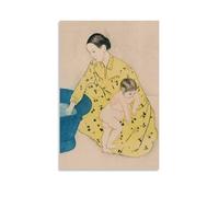 Mary Cassatt Masterpiece Poster décoratif « The Bath » sur toile - Décoration murale - Cadeau idéal pour la maison - 60 x 90 cm
