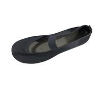 Mary Jane 2026 Ballerines plates en maille à bout pointu pour femme confortables à enfiler avec sangle réglable, robe décontractée pour le travail, gris, 40 EU