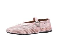 Mary Jane Ballerines d'été pour femme - Élégantes et confortables - Chaussures basses à enfiler - Chaussures plates pour femme - Chaussures d'été - Chaussures de mariée - Chaussures pieds nus, Rose