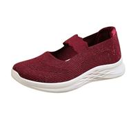Mary Jane Baskets plates pour femme - Coupe extra large - En maille respirante - Antidérapantes - Chaussures de sport orthopédiques légères et confortables - Chaussures décontractées pour le travail