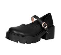 Mary Jane Chaussures à plateforme pour femme Mary Janes Uniforme Bureau Chaussures de loisirs Bout rond Talon bloc Chaussures en cuir Mignon Lolita Princesse Chaussures à boucle Chaussures pour femme