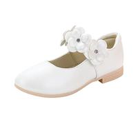 Mary Jane Chaussures de soirée pour enfant fille Chaussures basses avec fleurs plates Chaussures d'école Chaussures de fête élégantes Chaussures de danse Chaussures de mariage Semelles souples