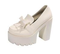 Mary Jane Chaussures élégantes pour femme avec talon bloc - Bout fermé - Confortables - Chaussures de danse Dirndl - Plateforme - Pour mariage, fête de la bière et fête