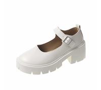 Mary Jane Chaussures en cuir confortables pour femme Chaussures à plateforme épaisse Chaussures à boucle Mocassins Bout rond Escarpins Cosplay Uniforme Dress Shoes Japonais Mignon Lolita Princesse