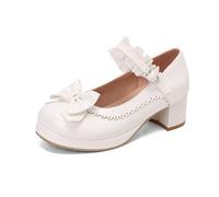Mary Jane Chaussures pour femme Oktoberfest élégantes Escarpins décontractés Patchwork Nœud papillon Talons hauts confortables Lolita Talons hauts Rockabilly Vernis Chaussures de mariée pour danse