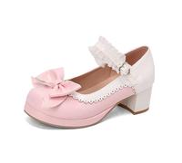 Mary Jane Chaussures pour femme Oktoberfest élégantes Escarpins décontractés Patchwork Nœud papillon Talons hauts confortables Lolita Talons hauts Rockabilly Vernis Chaussures de mariée pour danse