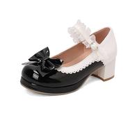 Mary Jane Chaussures pour femme Oktoberfest élégantes Escarpins décontractés Patchwork Nœud papillon Talons hauts confortables Lolita Talons hauts Rockabilly Vernis Chaussures de mariée pour danse