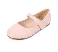 Mary Jane Chaussures pour fille - Semelles fines et douces - Couleur unie - Basique - Semelle en caoutchouc - Antidérapantes - Pour occasions festives - Respirantes - Chaussures plates en cuir