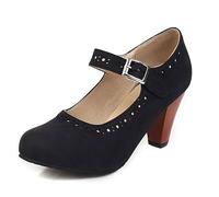 Mary Jane Escarpins pour femme - Élégantes - Style vintage - Couleur unie - Avec nœud Lolita - Talons hauts confortables - Style rockabilly - Pour la danse et le mariage, 41 Noir, 41 EU