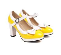 Mary Jane Escarpins pour femme Oktoberfest élégantes Dirndl Chaussures rétro décontractées Patchwork à talons hauts Vêtements Lolita confortables Chaussures à talons hauts Rockabilly vernies