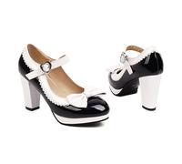 Mary Jane Escarpins pour femme Oktoberfest élégantes Dirndl Chaussures rétro décontractées Patchwork à talons hauts Vêtements Lolita confortables Chaussures à talons hauts Rockabilly vernies