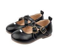 Mary Jane Filles Plates Boucle Sangle Bout Rond Princesse Chaussures Nœud Et Perles Bouche Peu Profonde Doux Élégantes Enfants Chaussures De Soirée Mariage (a-Black, 23.5)