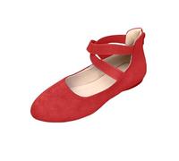 Mary Jane - Jolie robe pour femme - Chaussures souples - Ballerines plates pour femme - Sangle de cheville confortable - Chaussures de danse élégantes - Confortables - Doux et respirants, rouge, 39 EU