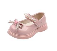 Mary Jane Petites chaussures Bowknot pour fille Chaussures de princesse Chaussures de danse festives tendance et confortables Chaussures plates pour l'école Petit enfant Robe Chaussures basses, Rose