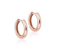 Mary & Jules Boucles d'oreilles créoles en argent sterling 925 recyclé, plaqué or rose - Boucles d'oreilles simples pour femme et fille - N'irrite pas la peau, 17,5 mm, Argent sterling