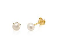 Mary & Jules Boucles d'oreilles en argent sterling 925 avec perles d'eau douce véritables plaquées or en argent recyclé, boucles d'oreilles en or pour femmes et filles, S, Argent sterling