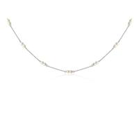 Mary & Jules Collier de perles pour femme en argent sterling 925 recyclé, collier ras du cou pour femme avec perles d'eau douce, longueur 38 + 5 cm, collier pour femme avec perles, perles d'eau douce
