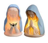 Mary - Lampe LED chaude de la mère bénie, statue de la Vierge Marie, décoration de vacances apaisante, éclairage artisanal spirituel | Maison de Noël, crèche, chambre d'étudiant, décoration d'ambiance